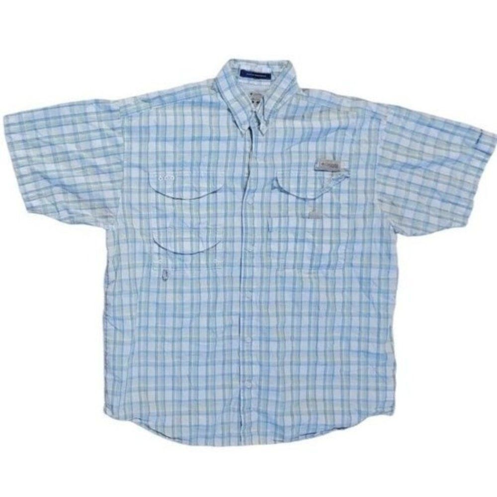 Columbia Mens Shirt Size Large Super Bonehead Short Sleeve White